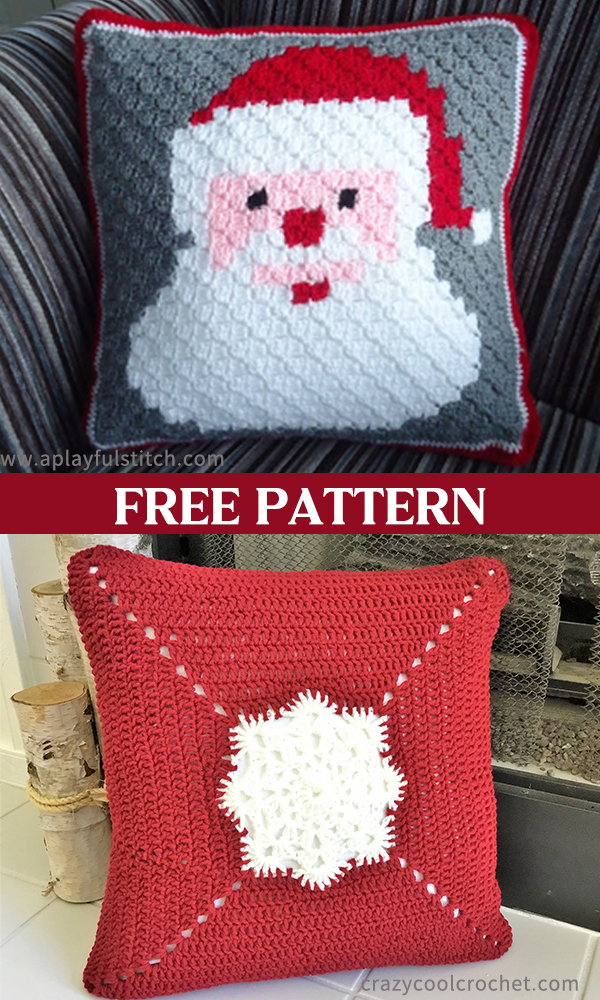 Crochet Christmas Pillow FREE Patterns 