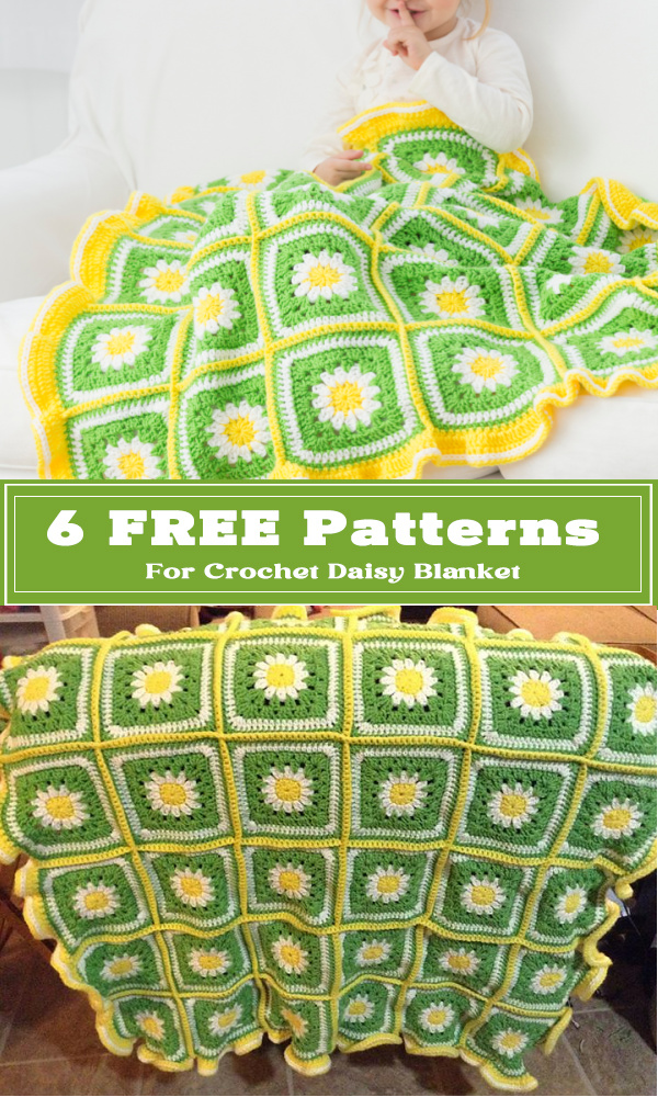 6 Crochet Daisy Blanket FREE Patterns