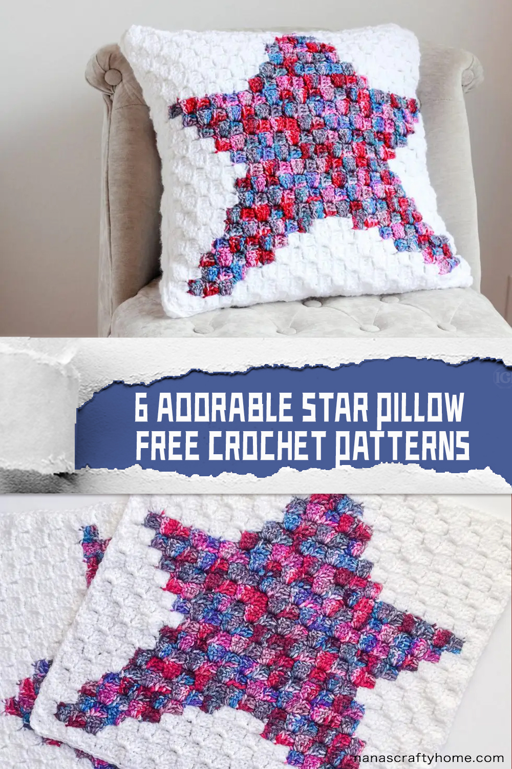 6 Adorable Star Pillow Free Crochet Patterns 