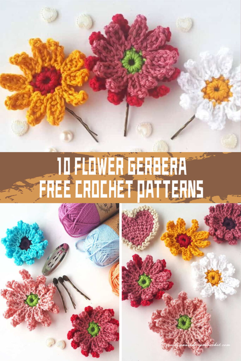 10 Flower Gerbera Crochet Patterns - FREE - iGOODideas.com