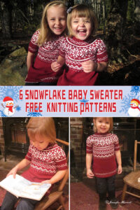 6 Snowflake Baby Sweater Knitting Patterns - FREE - iGOODideas.com