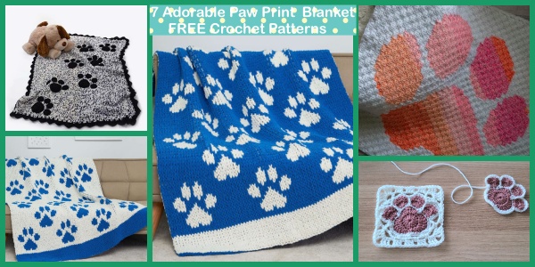 7 Paw Print  Blanket Crochet Patterns – FREE
