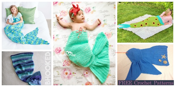 8 Mermaid Tail Blanket Crochet Patterns - FREE