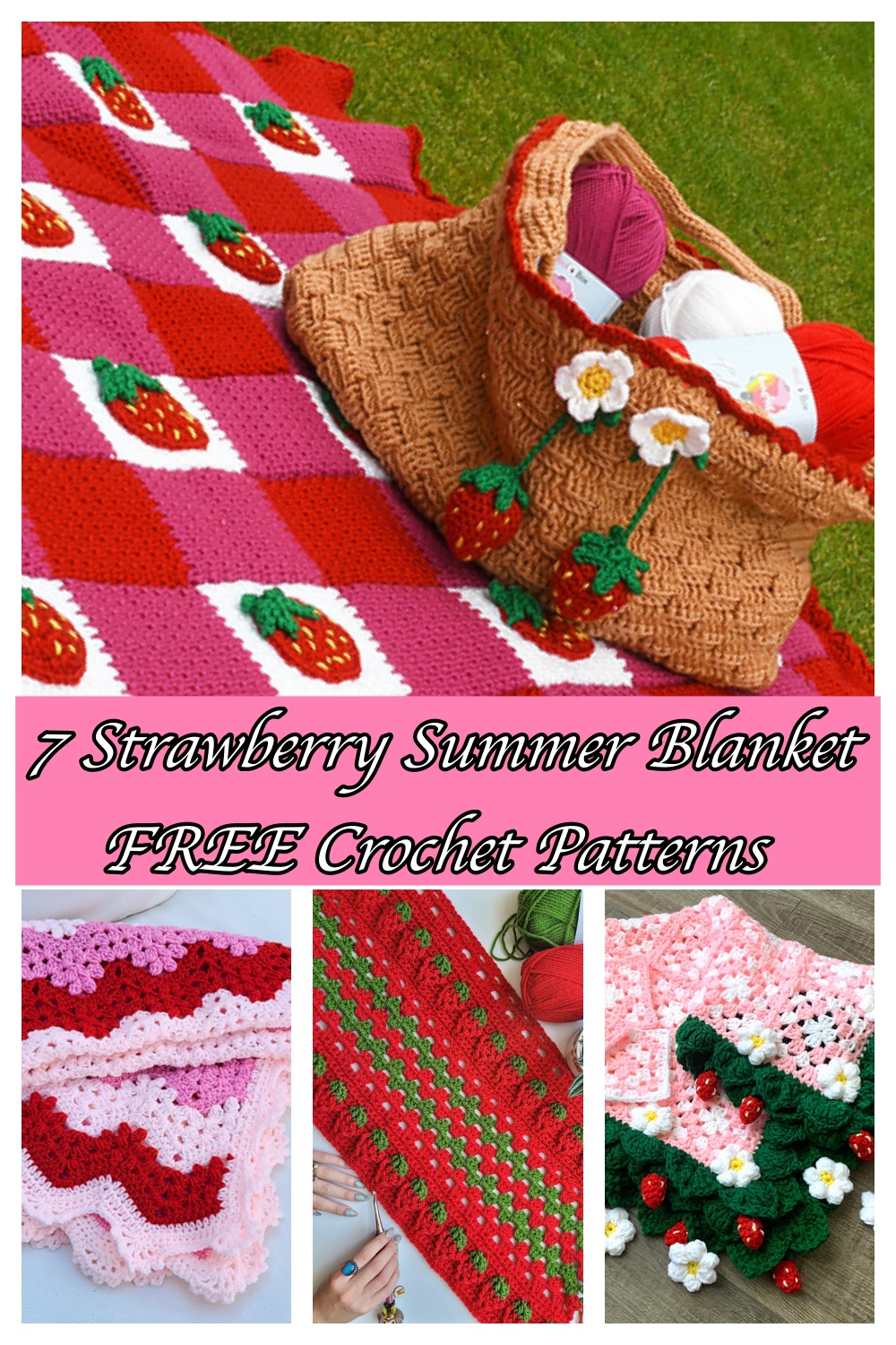 7 Strawberry Summer Blanket Crochet Patterns – FREE