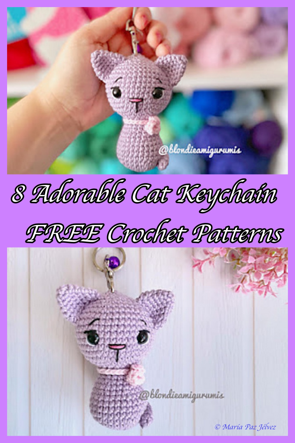 8 Adorable Cat Keychain Crochet Patterns – FREE